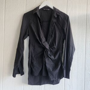 Zara Womens Black Tunic Top